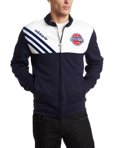 NBA Men's Detroit Pistons Orginals Court Series Action Jacket (Blue, Large)