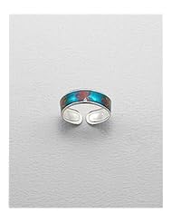 Colored Enamel Toe Ring In 92.5 Sterling Silver