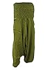 Womans Baggy Harem Pants Olive Green Boho Gypsy Yoga Capri