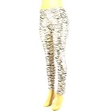 Shiny Animal Print Full Leggings Stretch Footless White