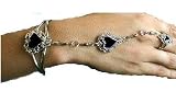 Slave Bracelet with Single Heart Shaped Onyx Inlay Made in USA