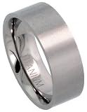 Titanium 8 mm (5/16) Satin finish Comfort Fit Flat Band