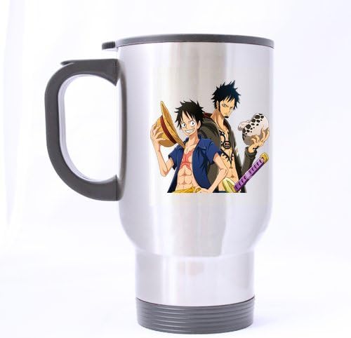 One Piece Luffy Customize Personalized Travel Mug Sports Bottle Coffee Mugs Silver 14 OZ Office Home Cup (Two Sides Printed)