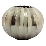 Vietri Incanto Metallic Ridged Small Round Vase