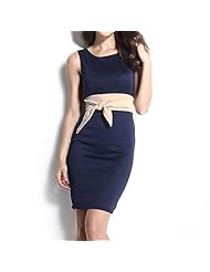  Polyester Sleeveless Sheath  Dress With a Bow(s)