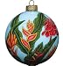 Hand Painted 3 Inch Glass Ball Tropical Foliage Tree Ornament