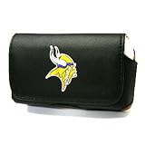 Apple iPhone 2 / 3G / 3GS / 4 / 4S Horizontal Pouch iPhone/Q/Centro, NFL Minnesota Vikings Carry Case with Belt Clip Universal Suitable for phones up to 4.5" H x 2.6" W x 0.6"