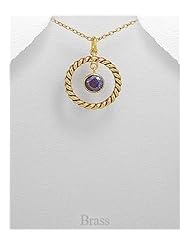 Colored Enamel Pendant Necklace In Brass