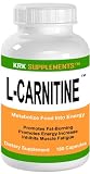 L-CARNITINE 180 Capsules 500mg serving Fat Burner Metabolize Food Into Energy KRK SUPPLEMENTS