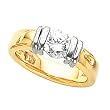 14K Two-Tone Gold Diamond Solitaire Engagement Ring - 0.50 Ct.