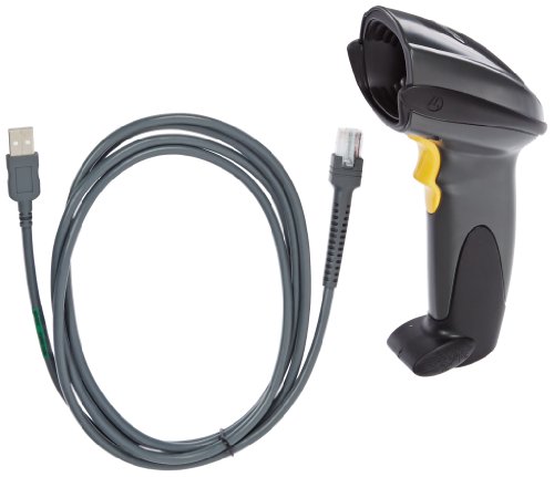 Motorola DS6707 SR Handheld Omnidirectional Laser Barcode Reader with 7' USB Type A Straight Cable and Multi-Interface, 5V DC, Black