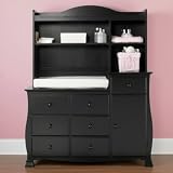 Savanna Bella Changing Table and Hutch - Black - Black