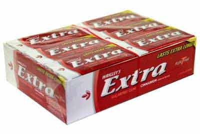 Extra Cinnamon Sugarless Gum, 15-stick Plen-t-paks (Pack of 12) by Wrigley