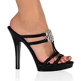 Pleaser Shoes WomenÕs LIP-107, 5" Unit Bottom Satin Slide W/Rhinestone