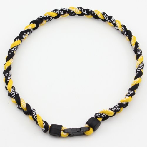 Titanium Germanium Tornado Baseball Necklace - 20" Yellow/black