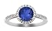10k White Gold, September Birthstone, Lab Created Sapphire and Diamond Ring