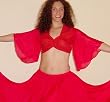 Red Bra Front Cotton Choli with Silk Sleeves