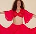 Red Bra Front Cotton Choli with Silk Sleeves