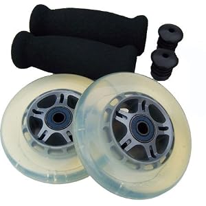 CLEAR Replacement Razor Scooter WHEELS, BEARINGS, GRIPS