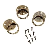 10個入り 小さな丸い金属製のハンドル 真鍮 取っ手 ドアノブ アンティーク レトロ調 ブロンズ