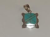 Native American Jewelry Turquoise Silver Pendant - PD-0047