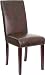 Dark Brown Vinyl Upholstered Parsons Chair [BT-350-DKBRN-VINYL-GG]