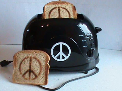 NEW & UNIQUE GIFT IDEA ~ Peace Sign Toaster ~ Hippie Approved ~ Peace & Love ~ Breakfast, Lunch & Dinner