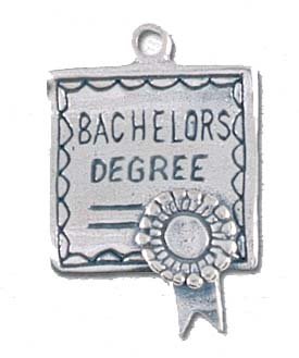 Solid Sterling Silver Bachelors Degree Charm