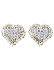 10KT Yellow Gold 0.54 CTW Diamond HEART Earring