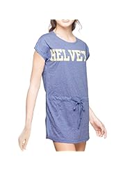 General Print Cotton Dolman Short Sleeves Above the Knee Short Round Neck Mini Dress 