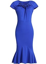 Cotton Mermaid Scoop Neck Evening Dress/Bridesmaid Dress 