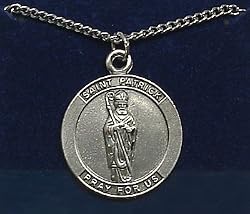 Pack of 4 Religious St. Patrick, Patron of Ireland, Medal Pendant Necklaces 18"