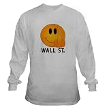 Eff Off Smiley Face Finger to Wall Street 99% Occupy OWS Protest Gray Long Sleeve T-Shirt LARGE