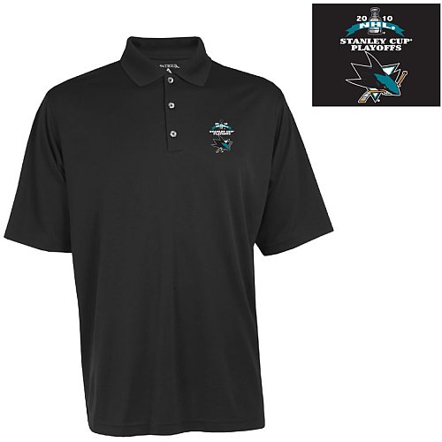 Antigua San Jose Sharks 2010 Stanley Cup Playoffs Exceed Polo Shirt Medium