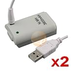 2 Charger+Battery For Xbox 360 Game Wireless Controller