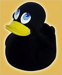 Rubber Duckie - Black Rubber Duck (Size: 3" x 2")