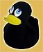 Rubber Duckie - Black Rubber Duck (Size: 3" x 2")