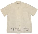 Midnight Garden Men’s Hawaiian Aloha Rayon Shirt in Wedding White Picture