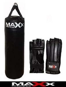 Max 3ft Black Punchbag And Gloves Set Mma