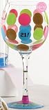 21st Birthday Polka Dot Wine Glass Keepsake By Mud Pie