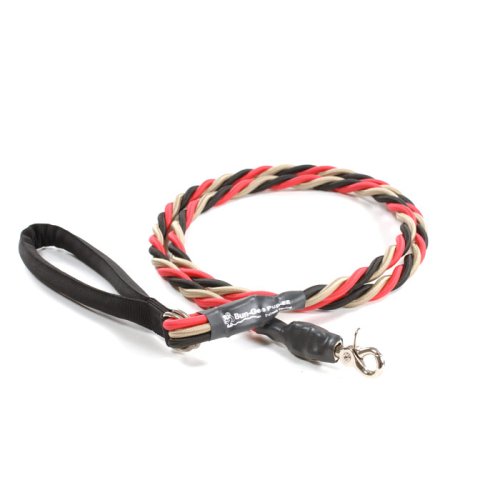 Dog Leash Red/Black/Gold Bungee Pupee up to 65 pounds 6ft