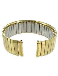 16-19mm Speidel Twist-O-Flex Stainless Curved End Elegant Link Gold Tone Metal Watch Band 1395/32 Regular