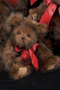 41v3VczbmdL Baby Heartford Bearington Christmas Stuffed Animal Gift 10.5 Traditional Brown Teddy Bear with Red Satin Bow By Bearington Collection