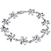 Sterling Silver Diamond Cut Flower Bracelet 7