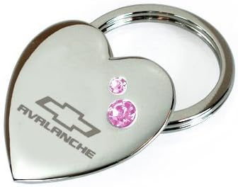 Avalanche Chevrolet Pink Crystal Heart Metal Key Chain