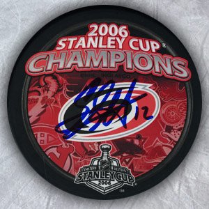 ERIC STAAL Carolina Hurricanes SIGNED Stanley Cup Puck
