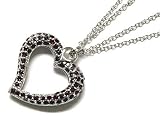 Red Crystal Open Heart Necklace Jewelry