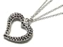 Red Crystal Open Heart Necklace Jewelry