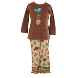 Toddler Little Girls Boutique Clothes BROWN OWL Fall Set MIS-TEE-V-US Girl 2T-6X
