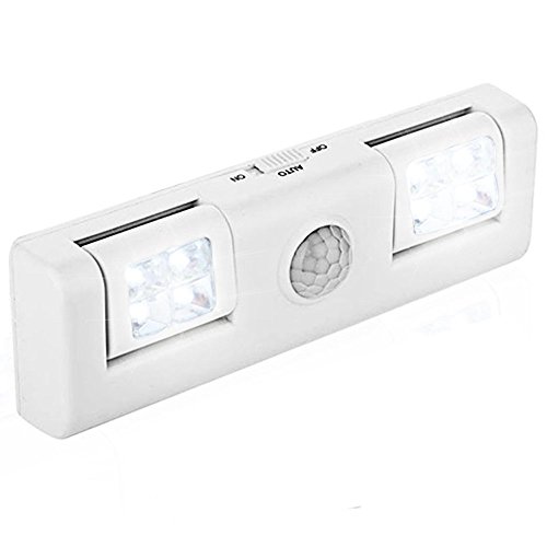 Wireless Motion Sensor Light, 8 LED Stick On Lightcontrol Night Light Battery Operated Step Light for Cabinet Drawer Staircase Workshop Basement Garage (1 Pack)